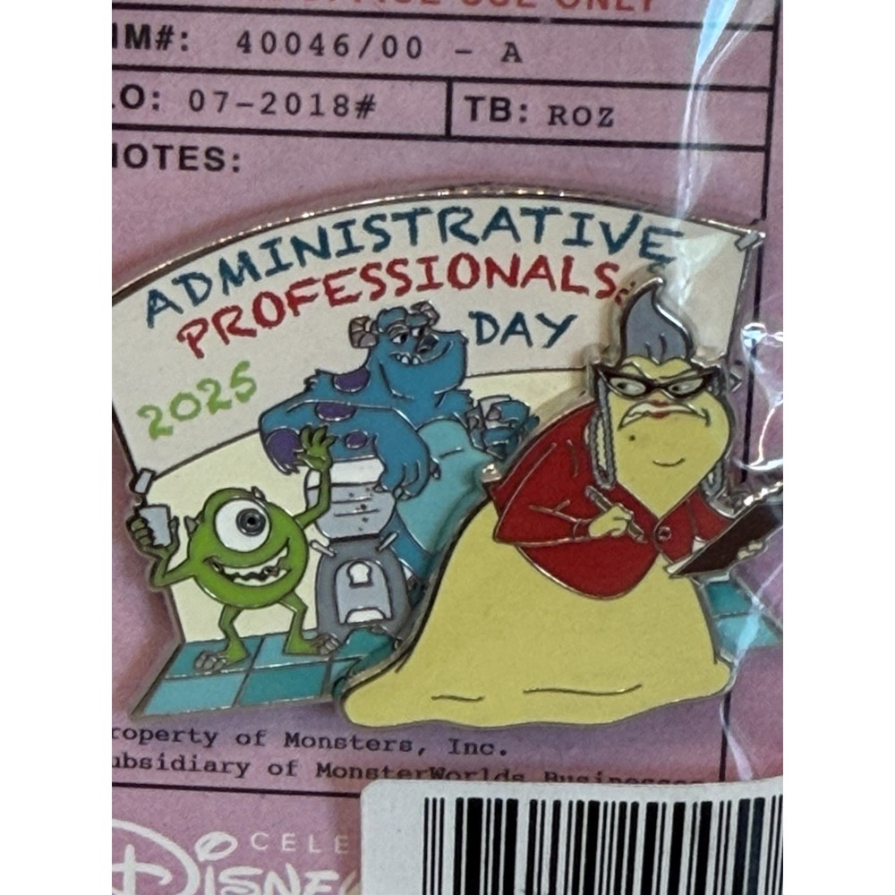 Disney Monsters INC Administration Professionals Day 2025 LR Pin